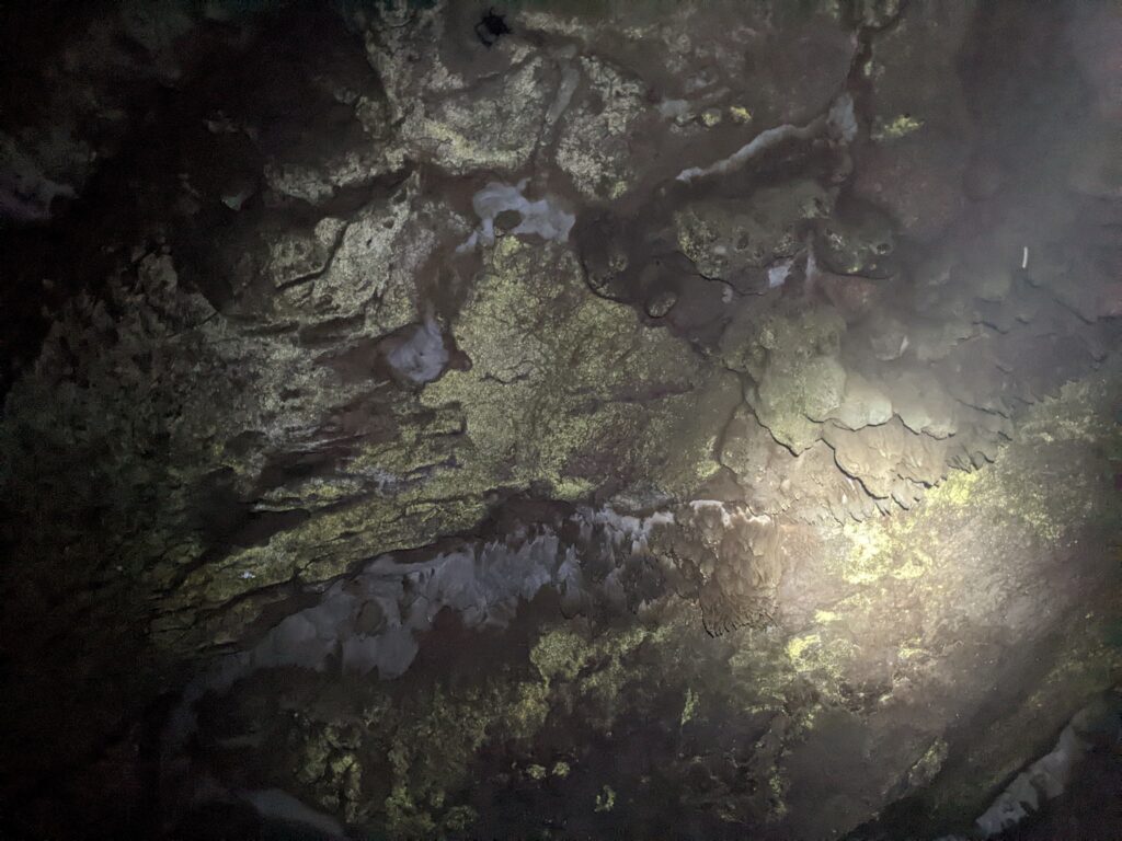 Golden Reflective Ceiling Inside St. Herman's Blue Hole National Cave, Belize
