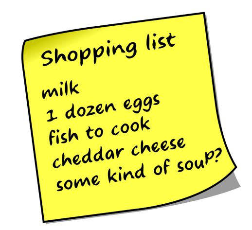 Make a realistic grocery list