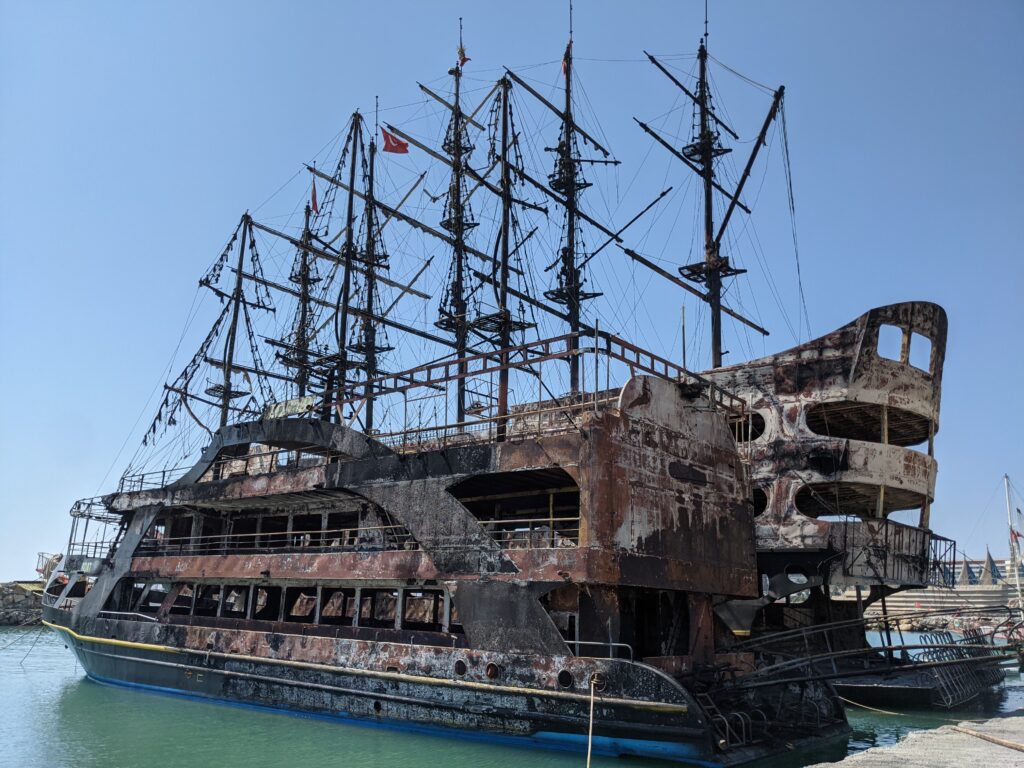 Burnt Ship Between Antalya & Alanya, Turkey