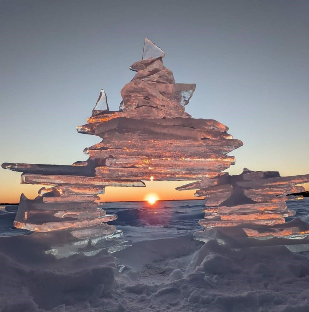 Sunset, Aylmer, QC - Ice Art by Unknown Artist