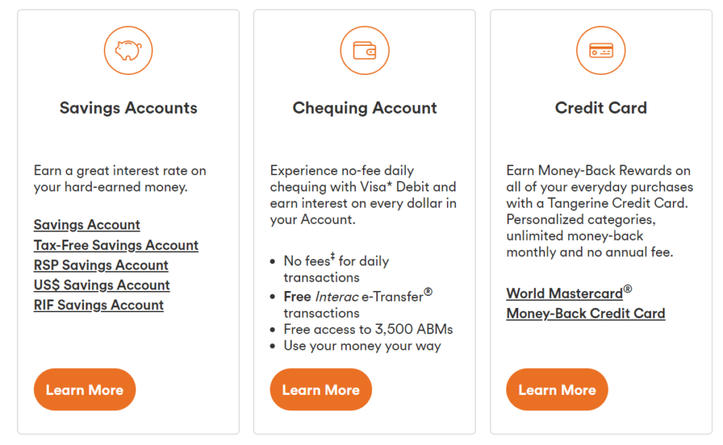 Tangerine bank review, free chequing account Canada