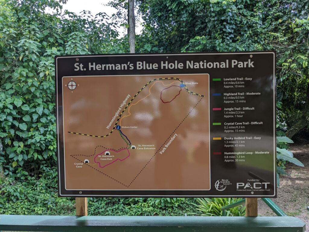 St. Herman's Blue Hole National Park Map, Belize