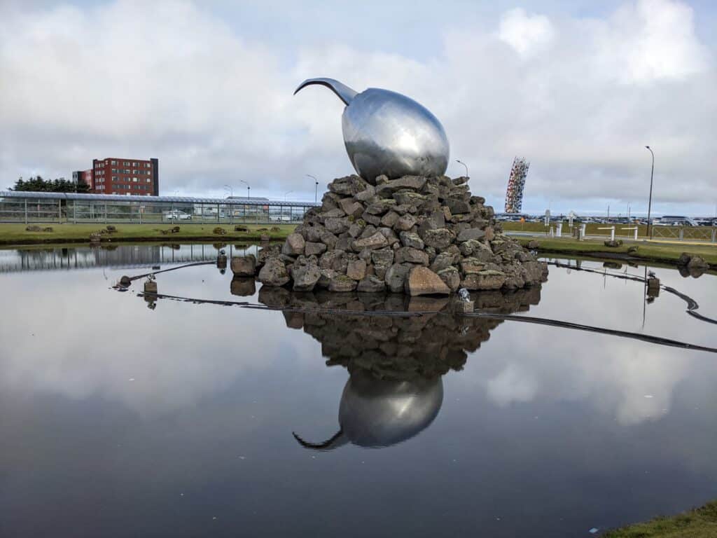 The Giant Dinosaur Egg In Front Of Iceland Keflavik International Airport (KEF)