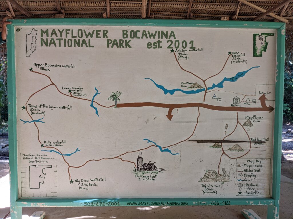 Mayflower Bocawina National Park MBNP Belize Trail Map